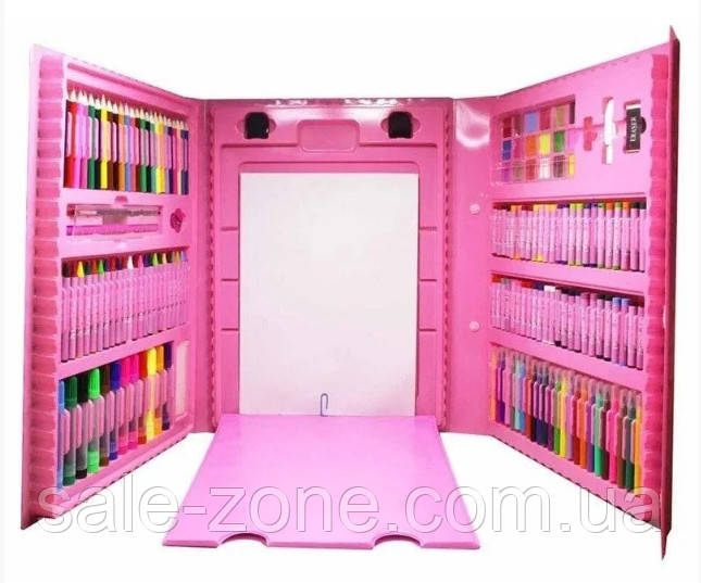 Набор для рисования юного художника с мольбертом (176 предметов) в кейсе Розовый - фото 8 - id-p1126567102