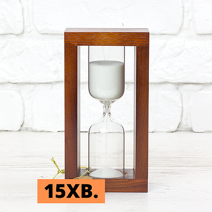 Годинник пісочний на 15 хв тип 4 виконання 28 Вишня-Білий, фото 1