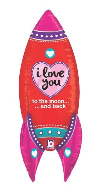 BT 36"  Велика ракета кохання фольгована фігура, в УП, фото 1