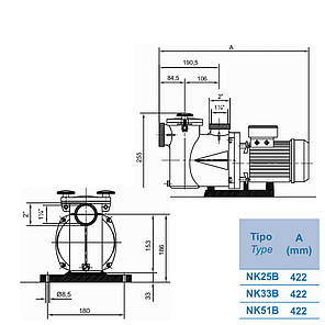 Насос для басейну KRIPSOL NK 25 (6 м3/годину, 0,27 кВт, 220В), фото 2