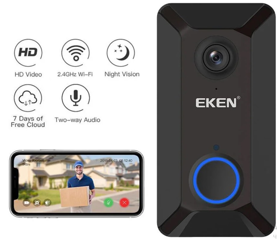 Бездротовий відеодзвінок WI-FI Eken V6, фото 1