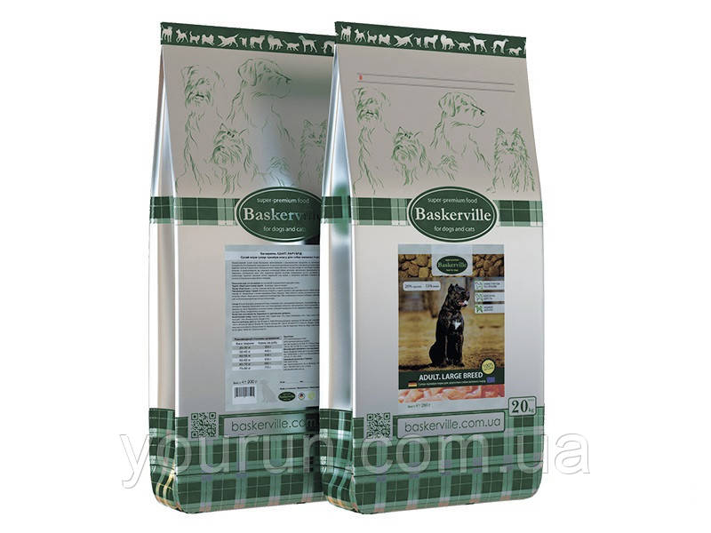 Baskerville ( Баскервіль) Large Breed Adult Dog, сухий корм для собак великих порід, 20кг, фото 1