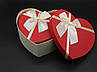 Коробка подарункова з бантиком. Серце. 3шт/комплект. Колір біло-червоний. 22х20х9см., фото 2