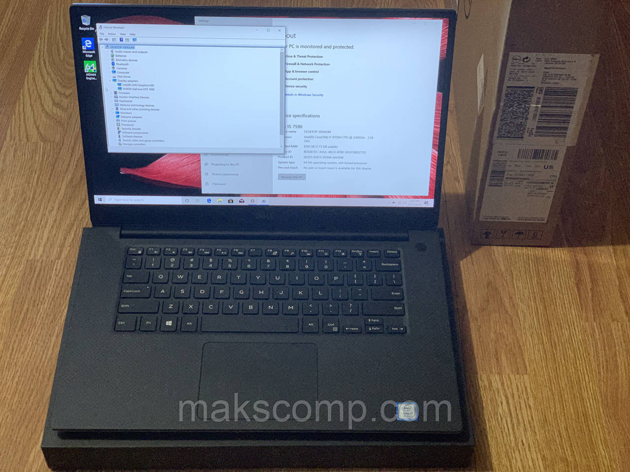 Dell XPS 7590 15'6 FHD i7 9750H Nvidia 1650 4Gb, 16Gb DDR4, 512Gb m.2 ssd