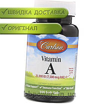Вітамін А Carlson Labs Vitamin A 7,500 mcg 100 гел капс, фото 2