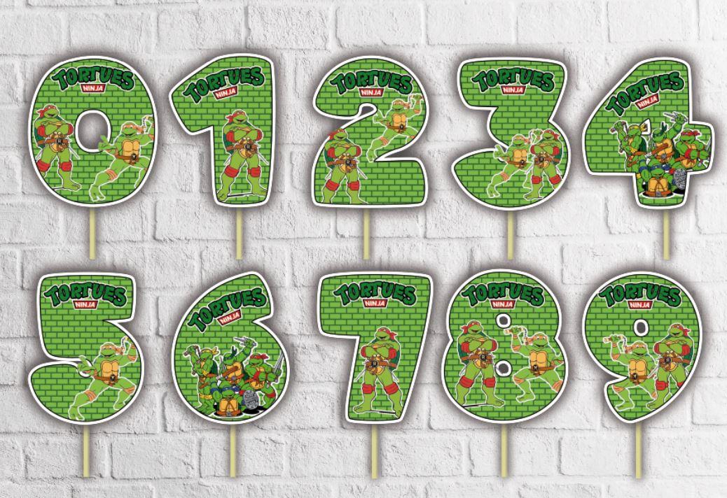 Топпер-цифра (от 0 до 10см цифра) вырубка "Черепашки ніндзя" (1шт)-