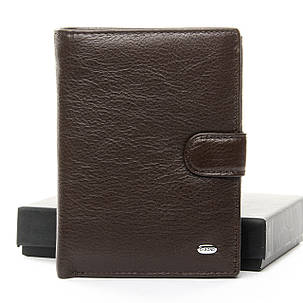 Кожаний чоловічий гаманець з натуральної шкіри Classic шкіра DR. BOND (10.5* 14*2 см) M1 coffee, фото 2