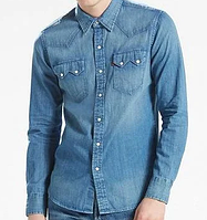 Джинсовая рубашка Levis Western Shirt - Laundered Medium Blue ( L)