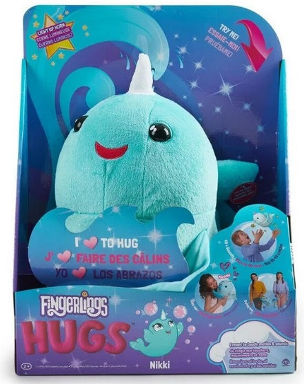 М'яка інтерактивна іграшка нарвав обнімашка Ніккі Nikki Narwhal WowWee Fingerlings HUGS, фото 1