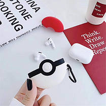Чохол для навушників Apple AirPods Pro Alitek Pokeball White/Red + карабін, фото 3