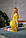 Жіноча піжама попожама комбінезон із кишенею на попі попожама Love you жовта, фото 2
