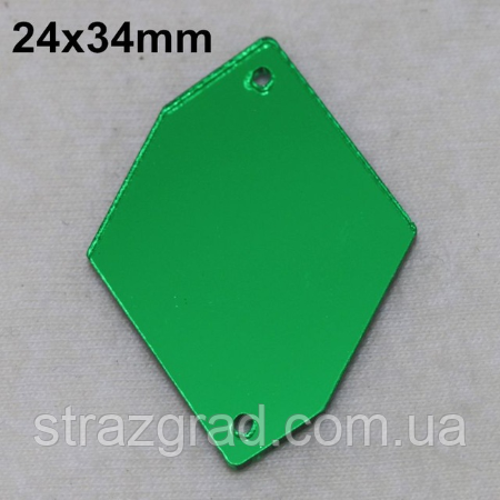 Дзеркальні пришивні стрази Космік С/С 24х34 Emerald