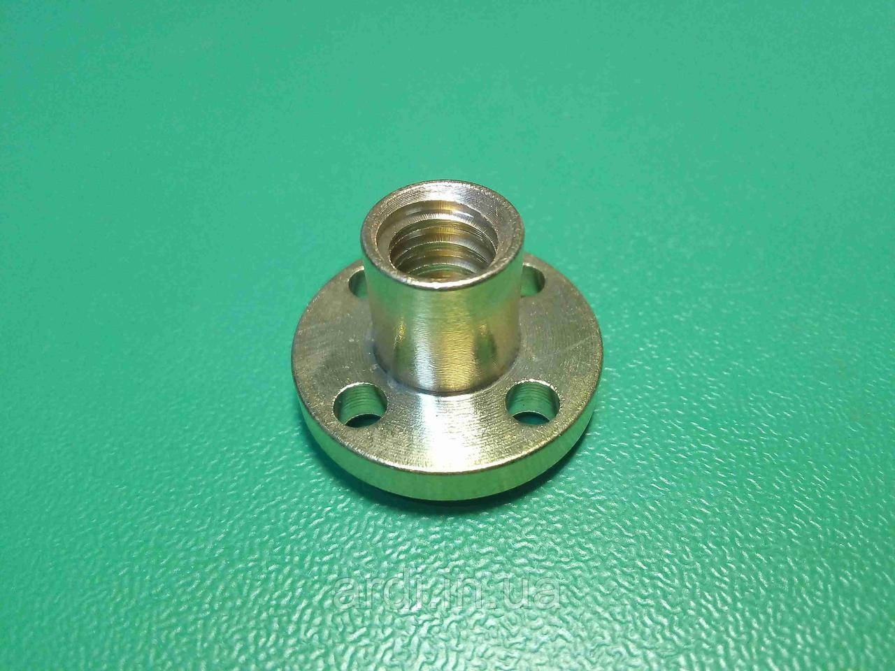 Гайка для трапецеїдального гвинта хід 8 мм латунь