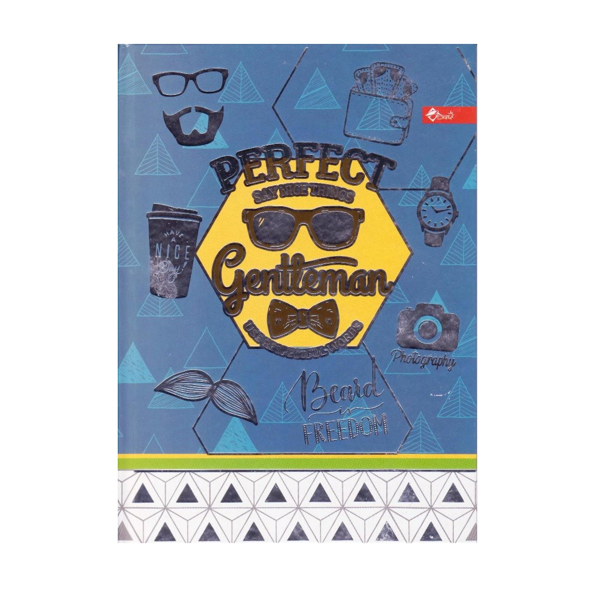 Блокнот А5 твёрдая обложка, 64 арк. "Perfect gentleman" клетка, Фольга ТП-68, фото 1