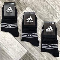 Носки мужские демисезонные х/б спортивные Adidas, Athletic Sports, средние, чёрные, 12544