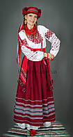 Украинский женский костюм с длинной юбкой из домотканой ткани № 75
