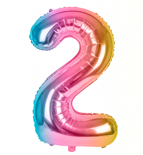 Шарик Цифра "2" (80 см) колір омбре