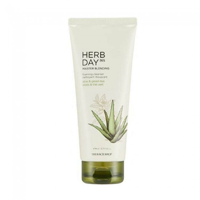 Пінка для вмивання з алое The Face Shop Herb Day 365 Cleansing Foam Aloe
