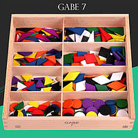 Деревянная игрушка Игровой набор Дары Фребеля. Комплект 7 Цветные фигуры., развивающие товары для детей.