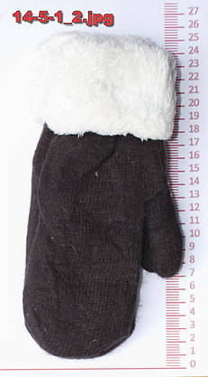 Рукавиці в'язані жіночі подвійні - різні кольори - 14-5-1, фото 3