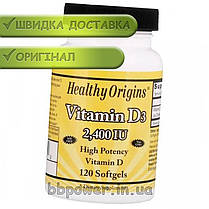 Вітамін Д3 Healthy Origins Vitamin D3 2400 IU 120 капс гел, фото 2