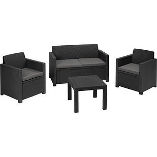 Комплект меблів "АЛАБАМА" (2 крісла, диван, стіл) антрацит