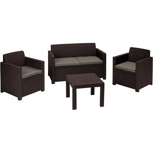Комплект меблів "АЛАБАМА" (2 крісла, диван, стіл) коричневий