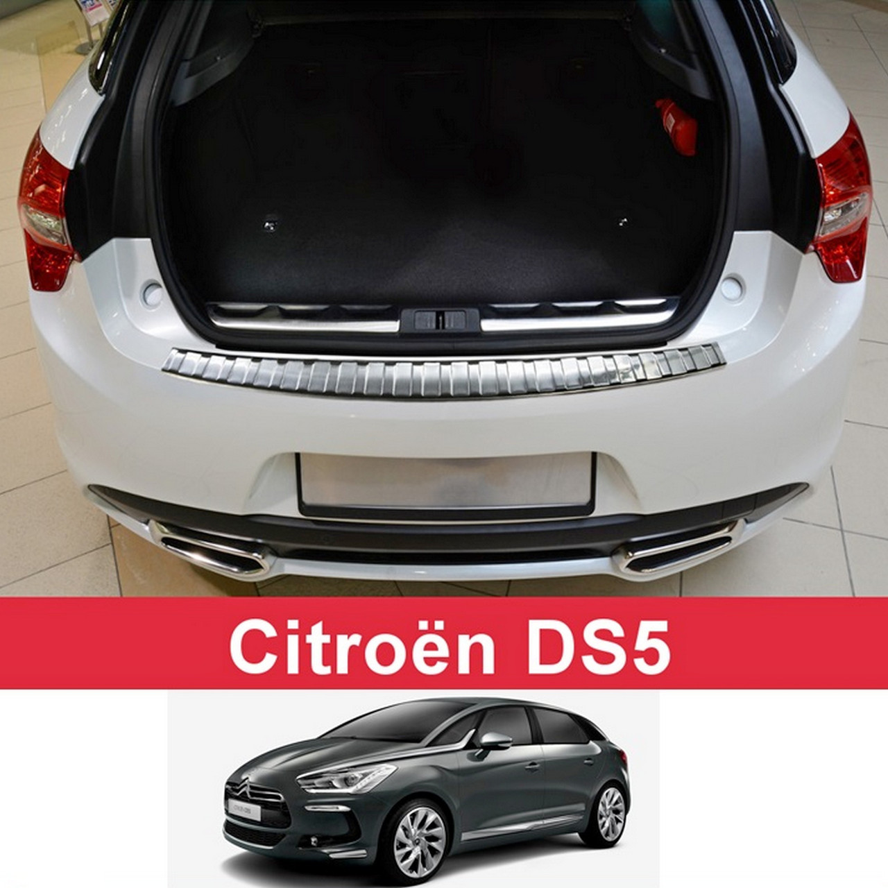 Захисна накладка на задній бампер для Citroen DS5 2011-2018 /нерж.сталь/, фото 1