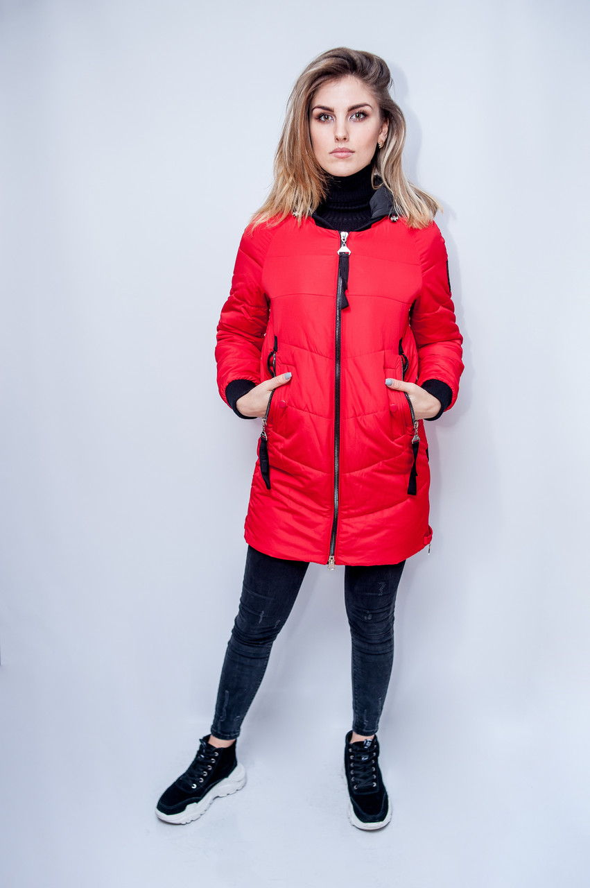 Женская стильная куртка Hailuozi красная XXL - фото 1 - id-p1176798902