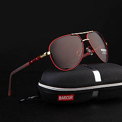 Окуляри сонцезахисні жіночі поляризаційні,крапля,red