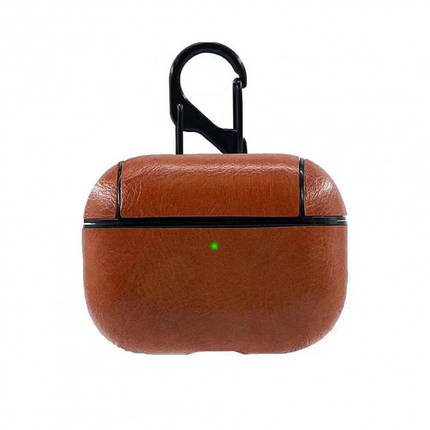 Чохол для навушників Apple AirPods Pro Alitek Luxury PU Brown + карабін, фото 3