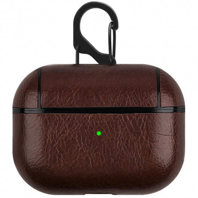 Захисний чохол для навушників Apple AirPods Pro Alitek Luxury PU Dark Brown + карабін