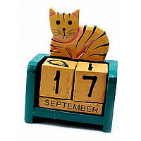 Вечный настольный календарь из кубиков Кошка