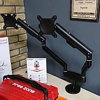 Тримач для ДВОХ моніторів AOKE AK-MA02D Dual Monitor Arm Чорний