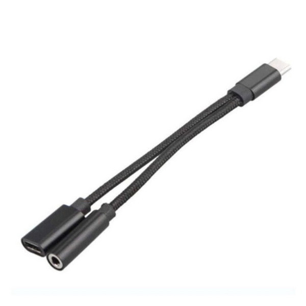 Кабель розгалужувач, перехідник Alitek USB Type-C (male) — 3.5 мм + USB Type-C (female) тканина