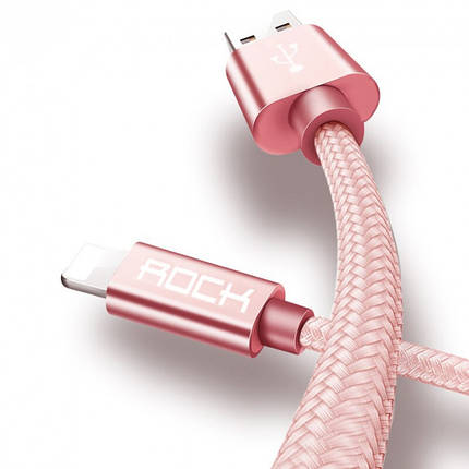 Кабель Rock USB 3.1 - Apple Lightning 1м Rose Gold, фото 1