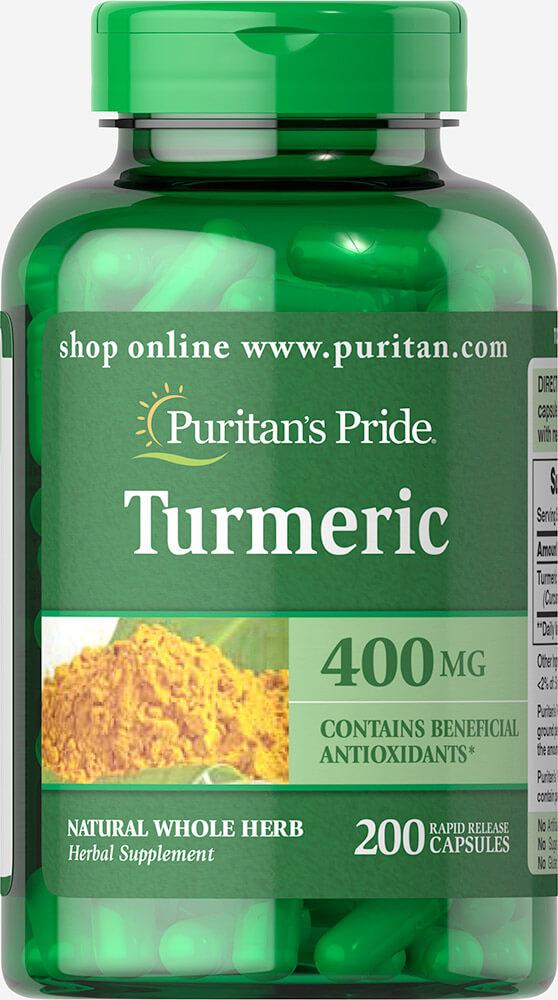 Puritan's Pride — Turmeric Curcumin 400 mg, Куркумін (200 капс.)