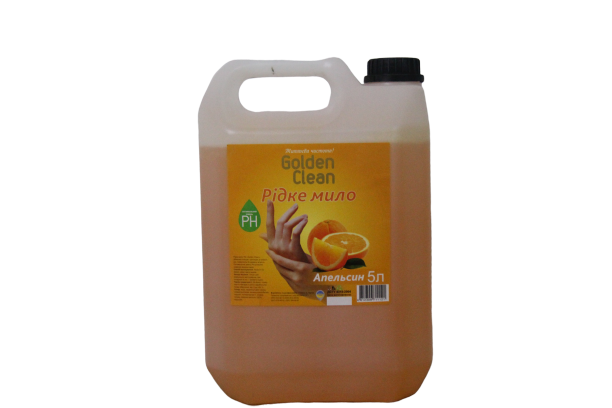 Рідке мило для рук 5 л апельсин Golden Clean каністра, фото 1
