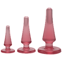 Набір анальних пробок Doc Johnson Crystal Jellies Anal Initiation Kit - Pink