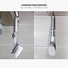 ОПТ Багатофункціональна щітка для миття посуду з дозатором для мийного засобу та насадками пластик, фото 2