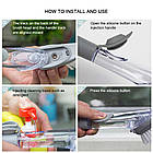 ОПТ Багатофункціональна щітка для миття посуду з дозатором для мийного засобу та насадками пластик, фото 7