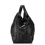 Сумка шкіряна жіноча стильна. Сумочка з натуральної шкіри (чорна), фото 6