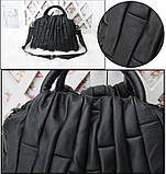Сумка шкіряна жіноча стильна. Сумочка з натуральної шкіри (чорна), фото 8