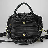Сумка шкіряна жіноча стильна. Сумочка з натуральної шкіри (чорна), фото 10