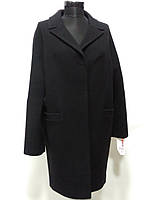 Пальто из кашемира английский воротник на кнопках цвет "чёрный" длина 87см 44р 46р
