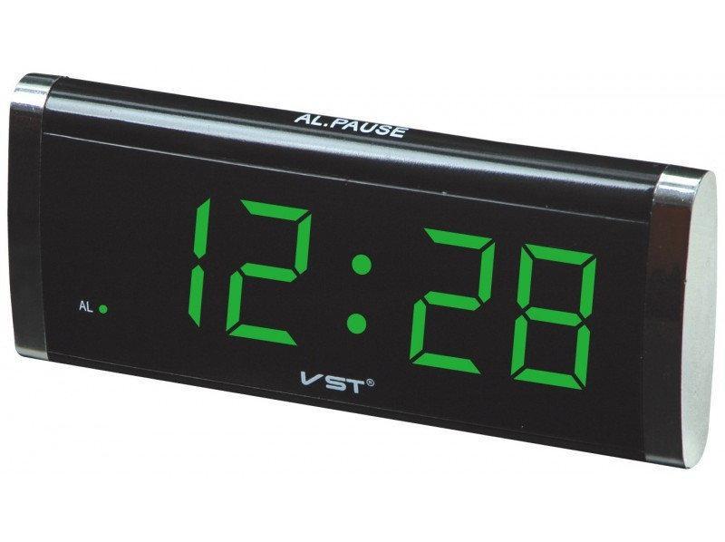 Годинники електронні VST-730 мережеві 220В led будильник Black