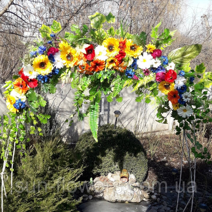 Гірлянда в українському стилі зі штучних квітів, фото 1