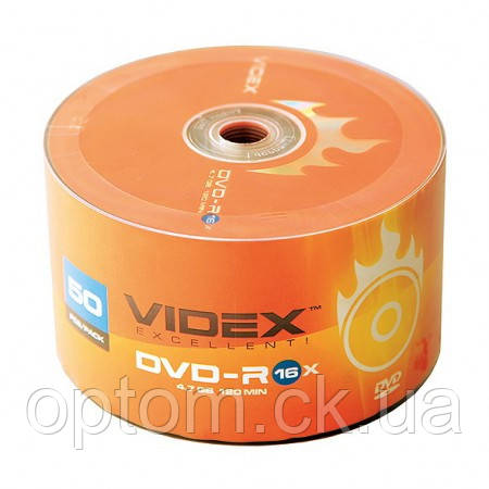 Чистий диск Videx DVD-R 16x bulk50