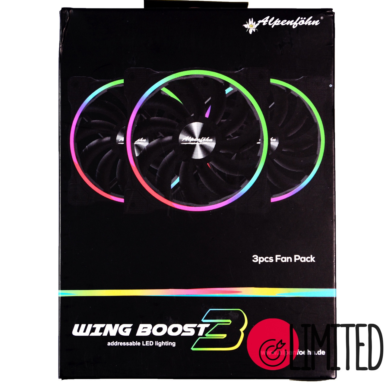 Комплект вентиляторів 120 мм Alpenfohn Wing Boost 3 ARGB PWM Triple (84000000157)
