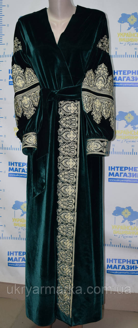 Вишукана велюрова сукня "Смарагд", фото 1
